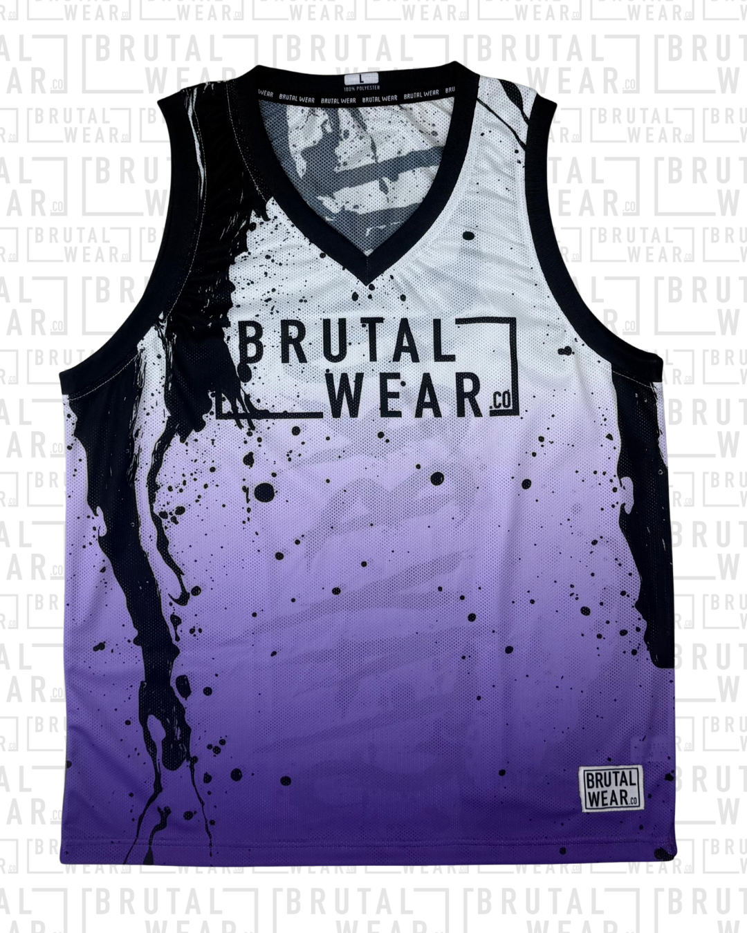 Streetball Jersey - White/Purple Splatter
