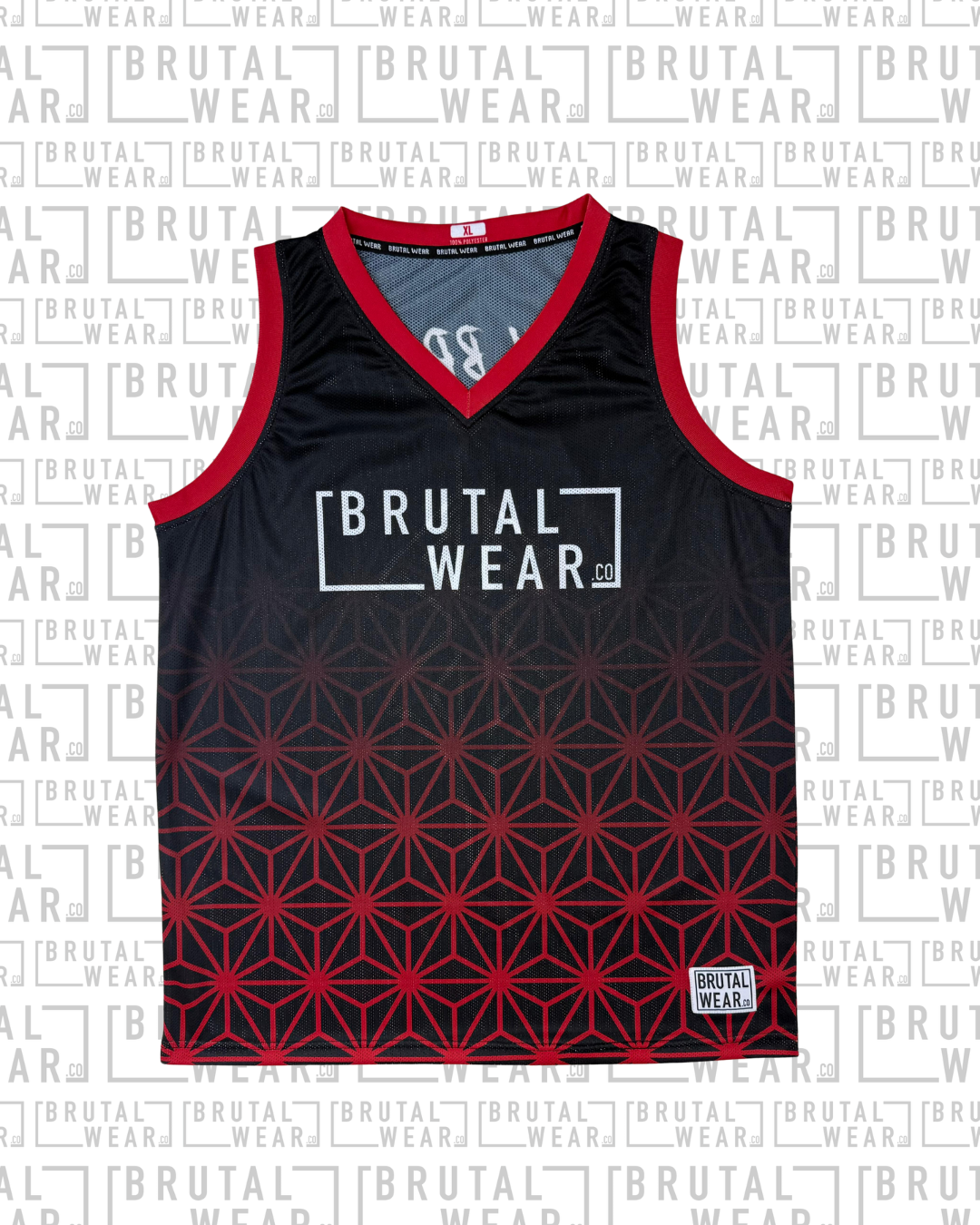 Streetball Jersey - Geo Fade Red