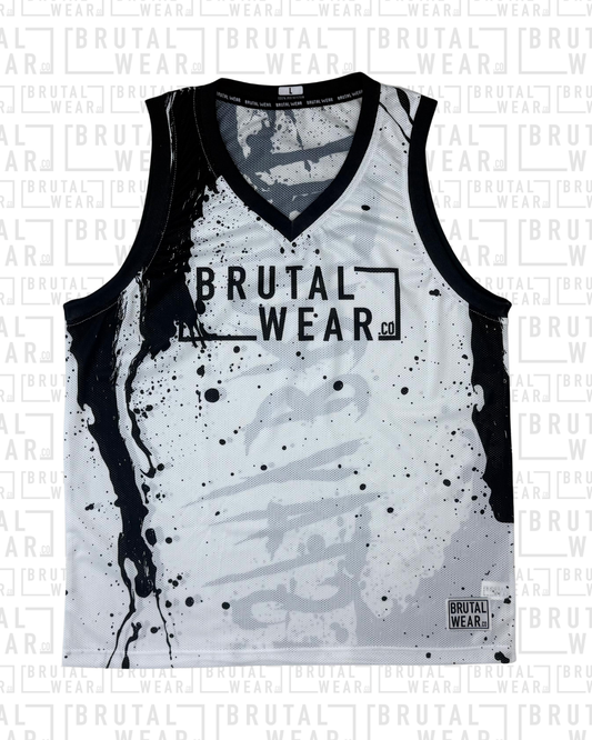 Streetball Jersey - White/Black Splatter