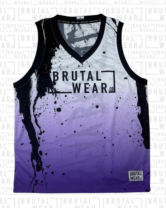 Streetball Jersey - White/Purple Splatter